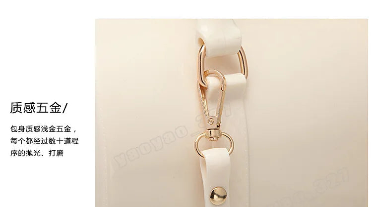 2024 Women Transparent Boston Handbag Candy Color Fashion Girls Jelly PVC Simple Waterproof Silicone Pillow Big Crossbody Bag