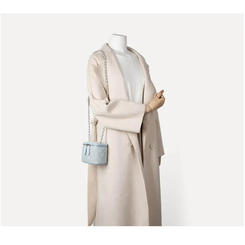 Denim Female Retro Unisex Mini Diamond Jean Check Chain Small Square Crossbody Bags Handbags Letter Shoulder Shopper Purse