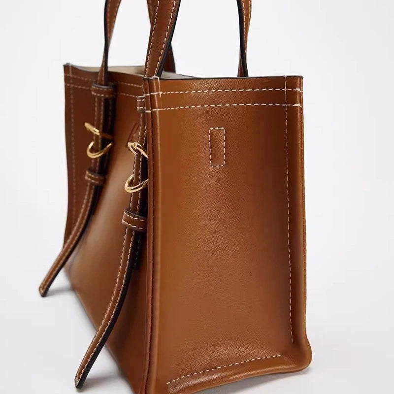 New Women Small Pu Leather Tote Bags Luxury Multifunctional Versatile Ladies Fashion Shoulder Crossbody Designer Handbag