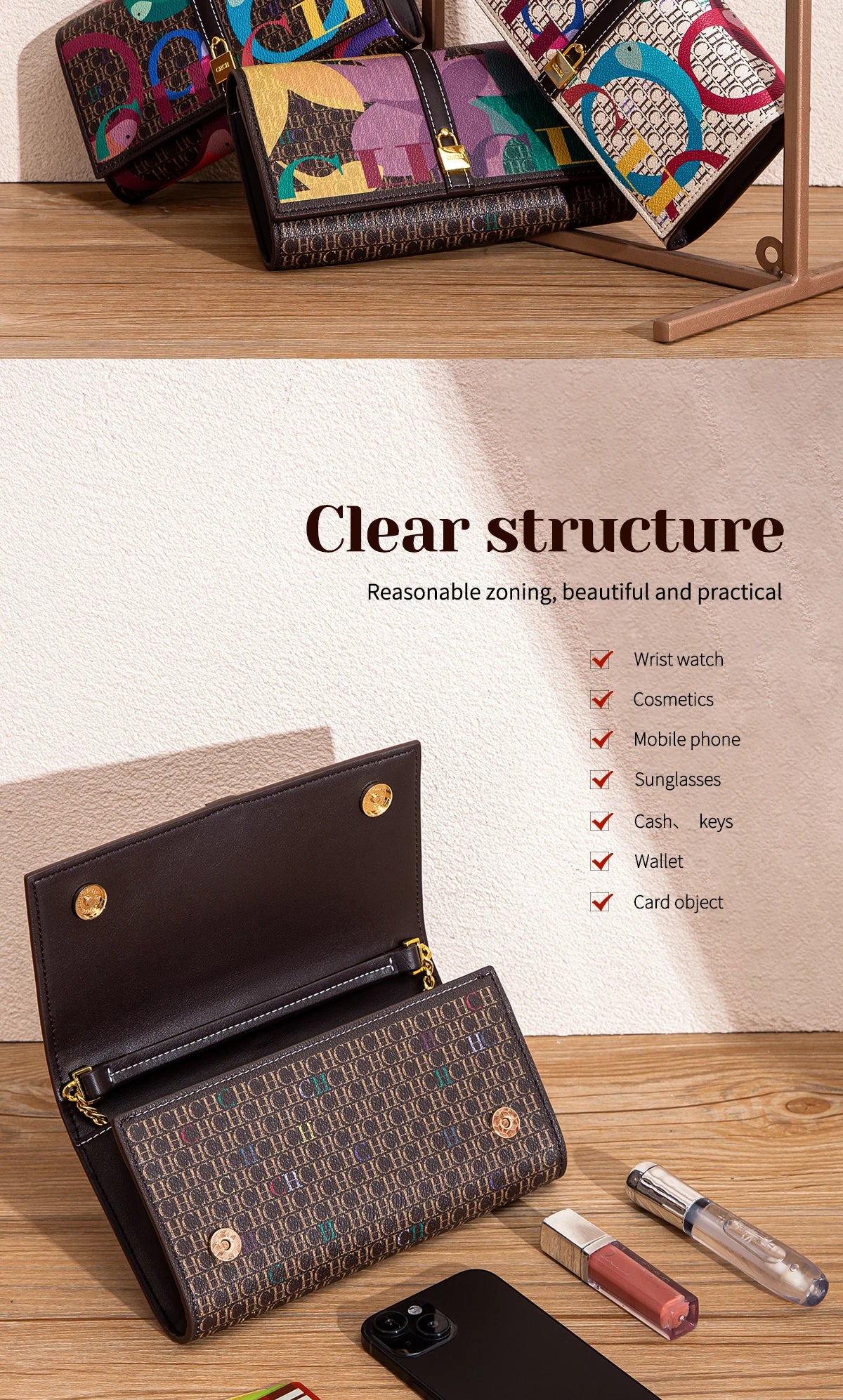 CHCH Chain Bag Summer New Small Flip Small Square Bag Phone Bag Crossbody Bag