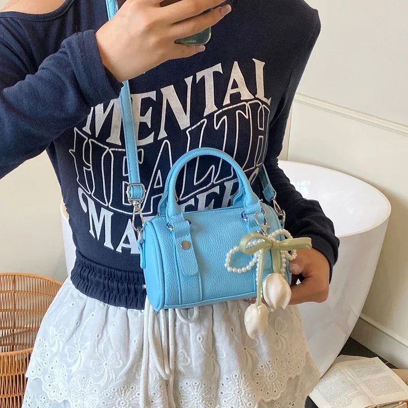 Candy Color Pu Leather Handbag Clutch Bag Fashion bolsa feminina Brand Small Square Bag 2025 New Versatile Mobile Phone Bag Purs