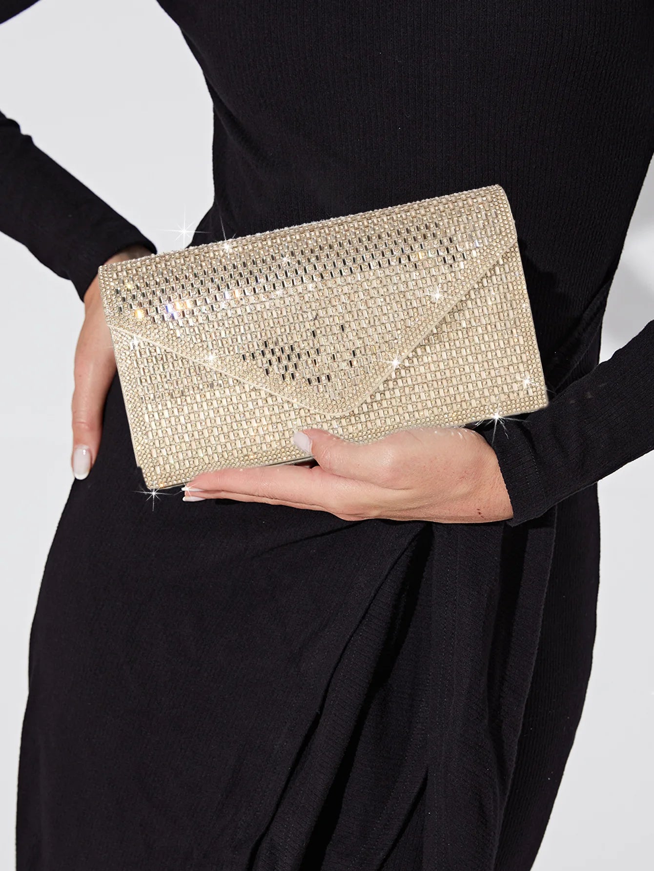 Fshionable Women's Eveningbag Full Diamonda Sparking Luxury Rhinestone Clutch Bag Embellished Sequin Shiny Wedding Banquet Bags