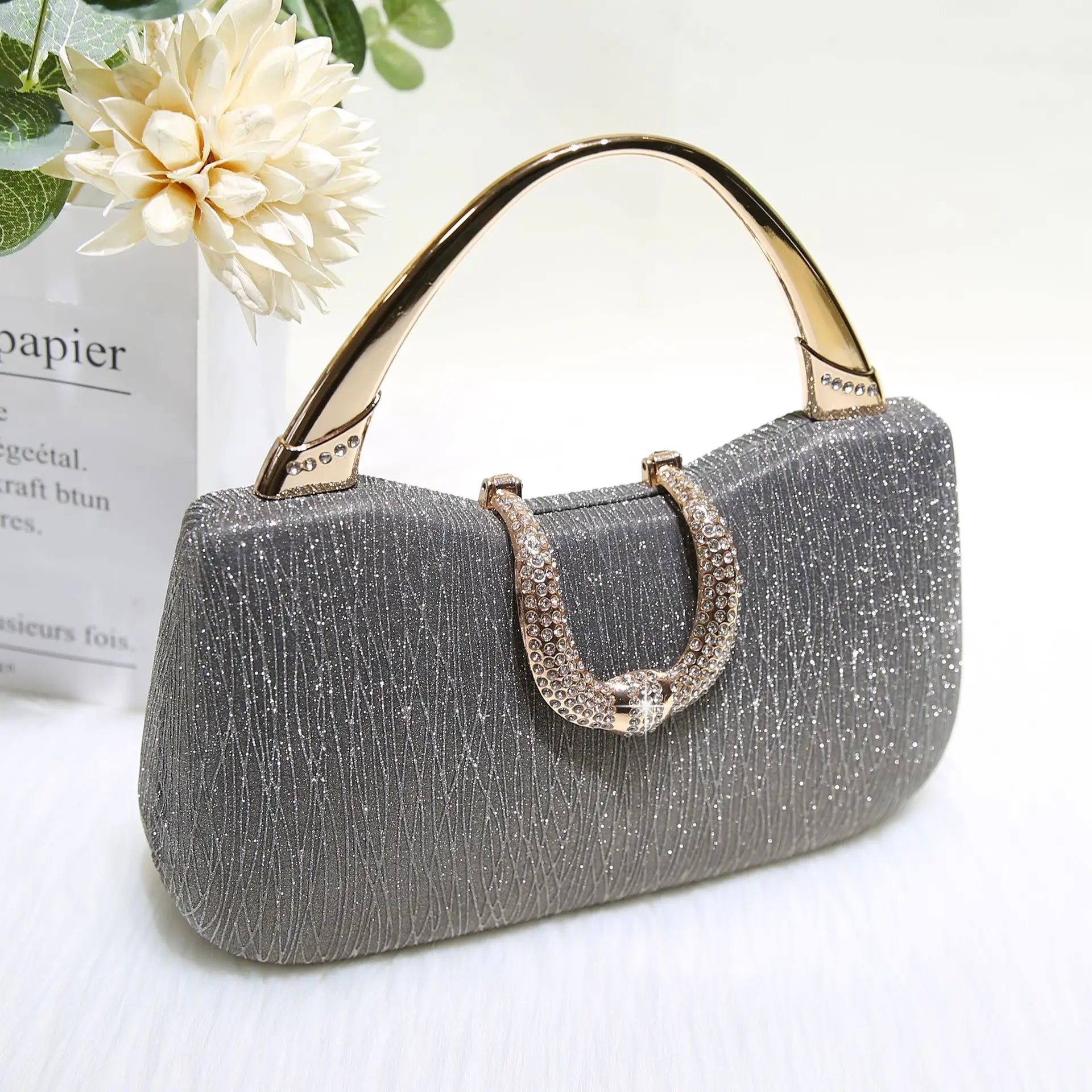 2024 Fashion Trend New Women's Bag High-end Texture Fine Glitter Exquisite Hand-held Evening Bag Fashion Urban Beauty Clutch Bag