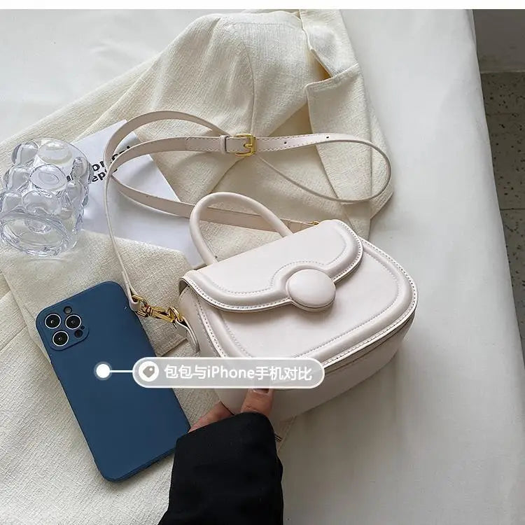 Senior Texture Small Bag Female 2025 Spring Summer New Popular Pop Crossbody Package Network Red Small Handheld Saddle Bags