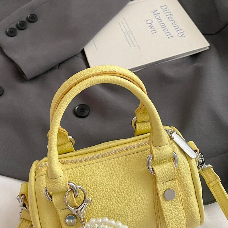 Candy Color Pu Leather Handbag Clutch Bag Fashion bolsa feminina Brand Small Square Bag 2025 New Versatile Mobile Phone Bag Purs