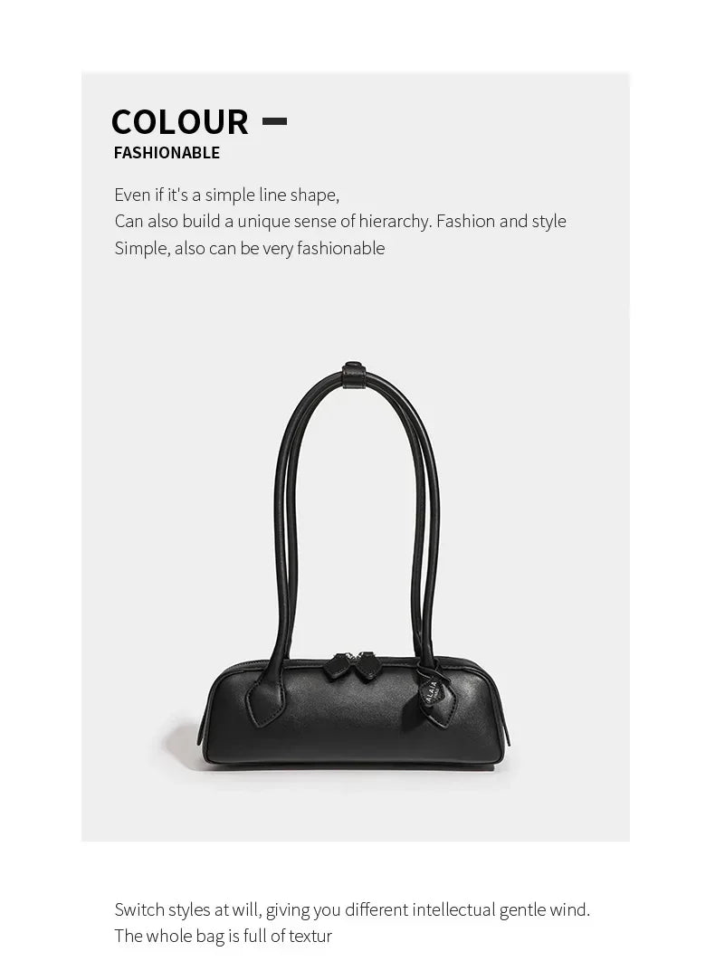 French Designer Sausage Bag Vintage Underarm Bag Genuine Leather Women's Handbag Casual Commuting Versatile Single Shoulder Bags