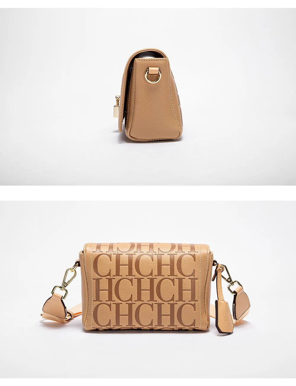 CH Fashion Design 2025 New Solid Colour Printed Head Bag Model Metal Accessories Buckle Women's Shoulder Bag Luxury Brand