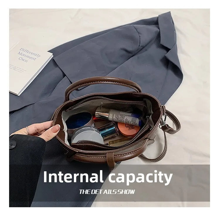 2025 new style large-capacity high-end PU messenger bag for daily commuting, soft leather wing bag for women