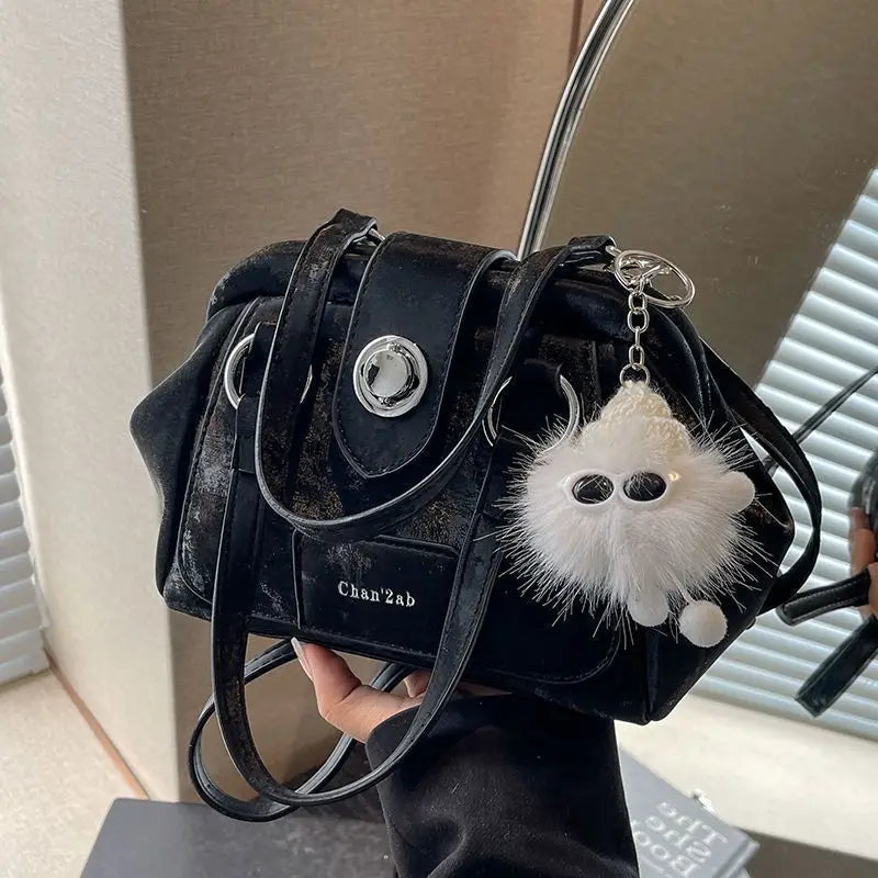 Fashion Niche Design Handbag New Popular Versatile Women Shoulder Bag Temperament Gentle Crossbody Bag With Pendant