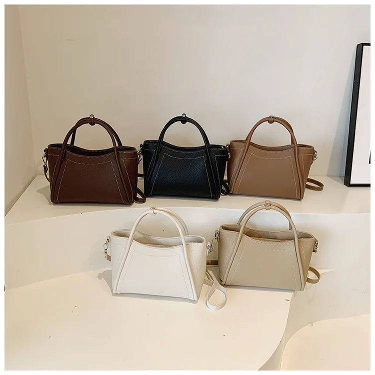 2025 new style large-capacity high-end PU messenger bag for daily commuting, soft leather wing bag for women