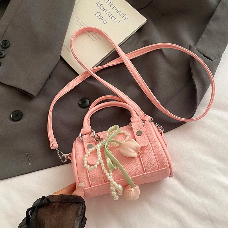 Candy Color Pu Leather Handbag Clutch Bag Fashion bolsa feminina Brand Small Square Bag 2025 New Versatile Mobile Phone Bag Purs
