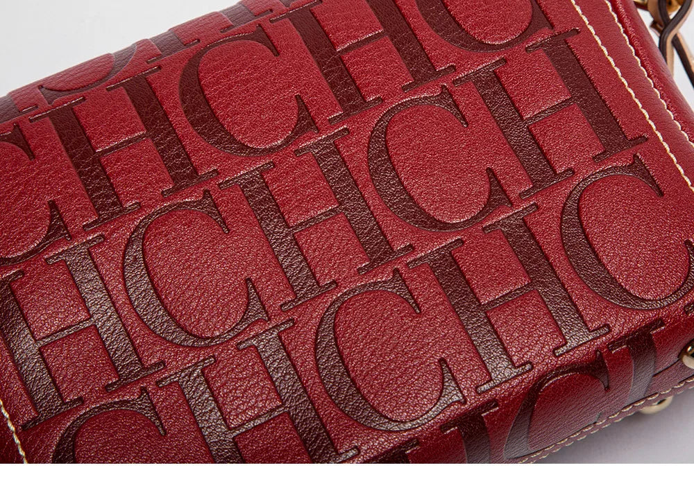 CH Fashion Design 2025 New Solid Colour Printed Head Bag Model Metal Accessories Buckle Women's Shoulder Bag Luxury Brand