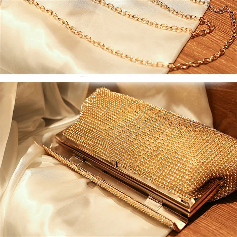 XMESSUN Women New Diamond Evening Clutch Bag Fashion Brand Ladies Wedding Party Pouch Wallet Chain Shoulder Crossbody Clip Bag