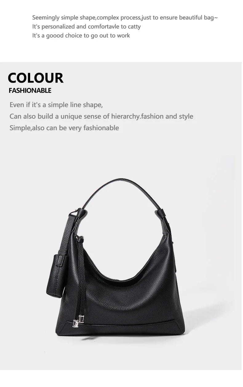 Cowhide Large Capacity Tote Bag Genuine Leather Shoulder Fashion Crossbody Women's Bag hobo high quality ladies bags on offer