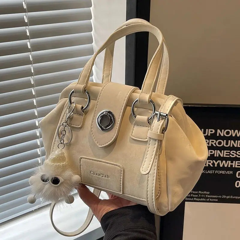 Fashion Niche Design Handbag New Popular Versatile Women Shoulder Bag Temperament Gentle Crossbody Bag With Pendant