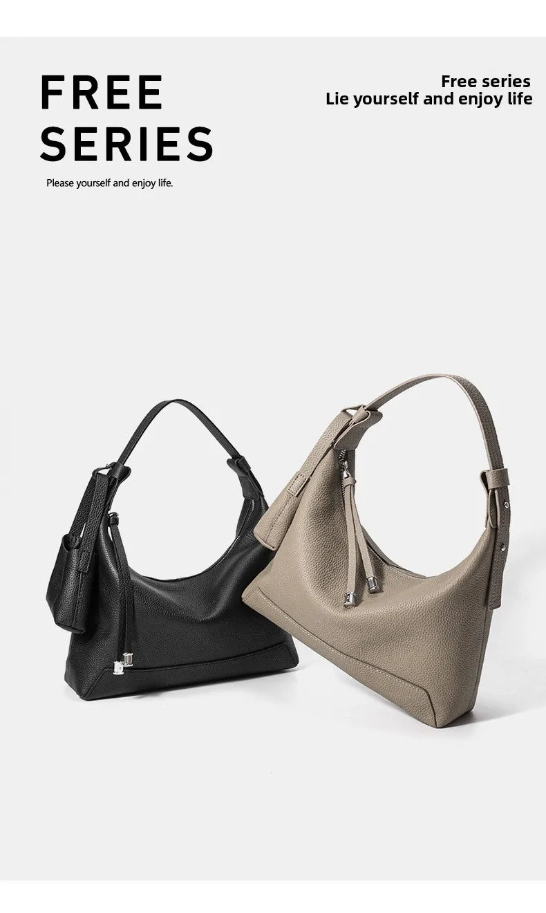 Cowhide Large Capacity Tote Bag Genuine Leather Shoulder Fashion Crossbody Women's Bag hobo high quality ladies bags on offer