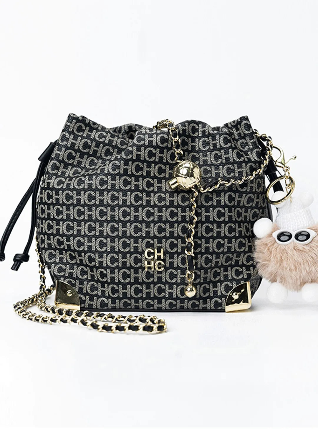 CH Crossbody High Quality Ladies Light Luxury Chain Bag Adjustable Brand Letter Print Cartoon Pendant Design Unique Popular