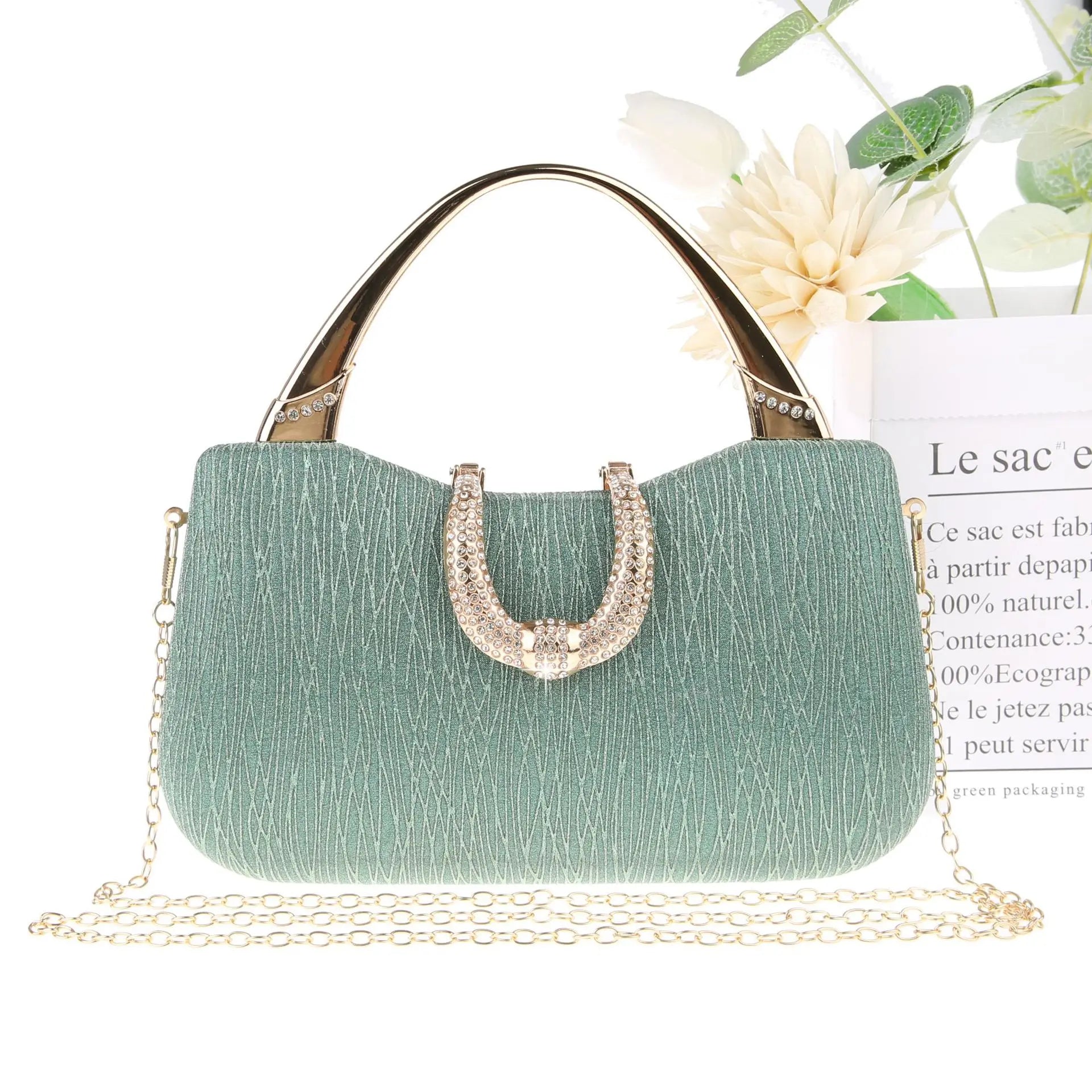 2024 Fashion Trend New Women's Bag High-end Texture Fine Glitter Exquisite Hand-held Evening Bag Fashion Urban Beauty Clutch Bag