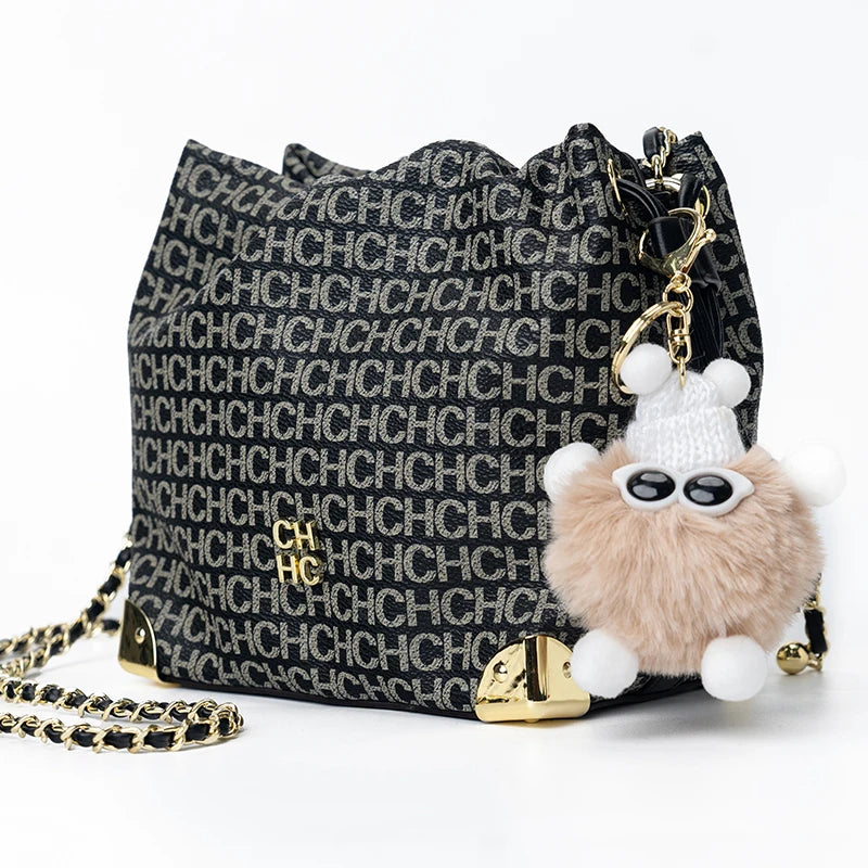 CH Crossbody High Quality Ladies Light Luxury Chain Bag Adjustable Brand Letter Print Cartoon Pendant Design Unique Popular