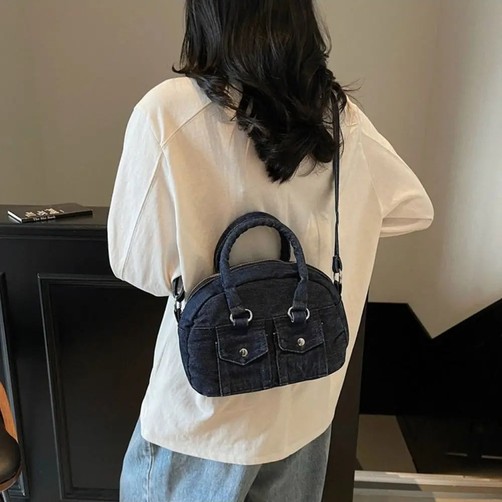 Fashion Handbag Retro Denim Bag Underarm Bag Crossbody Bag Spicy Girl Shoulder Bag Y2K Armpit Bag Washed Jean Bag Shopping
