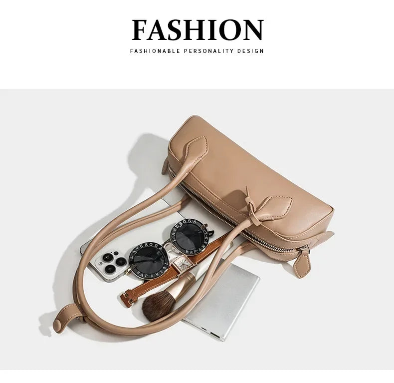 French Designer Sausage Bag Vintage Underarm Bag Genuine Leather Women's Handbag Casual Commuting Versatile Single Shoulder Bags