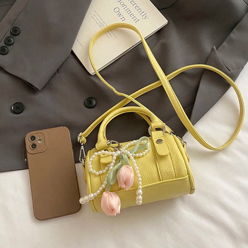 Candy Color Pu Leather Handbag Clutch Bag Fashion bolsa feminina Brand Small Square Bag 2025 New Versatile Mobile Phone Bag Purs