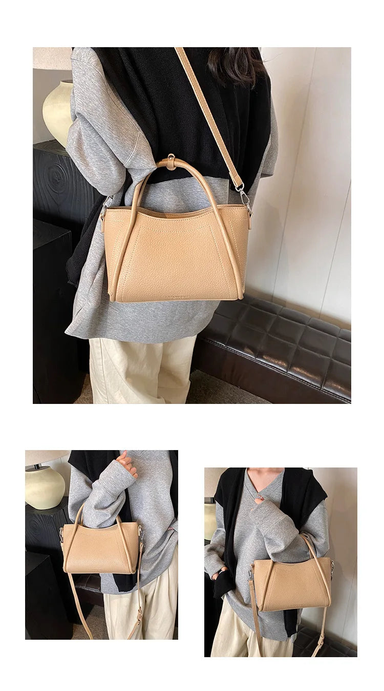 2025 new style large-capacity high-end PU messenger bag for daily commuting, soft leather wing bag for women