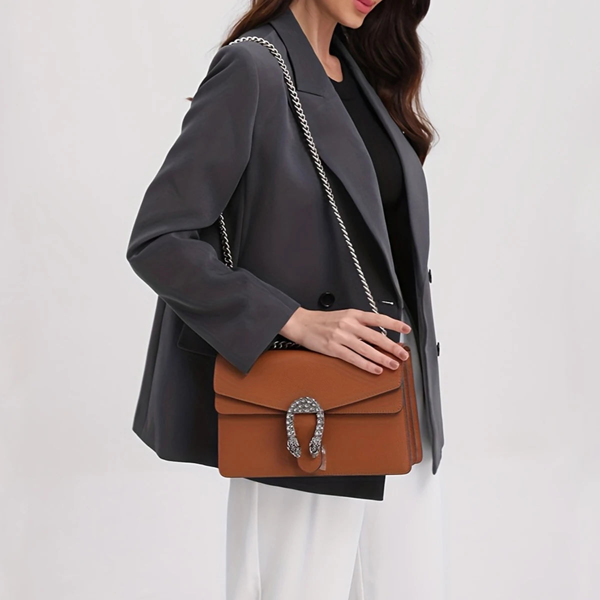 luxury brand design crossbody bags for women genuine leather chains shoulder bag high quality fashion Funky purses and handbags