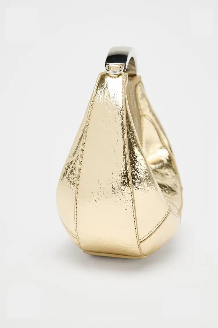 OVAL BAG WITH METAL STRAP, New Fashionable Design Handbag Purse For Women - Spacious Crossbody Satchel, Stylish And Luxury