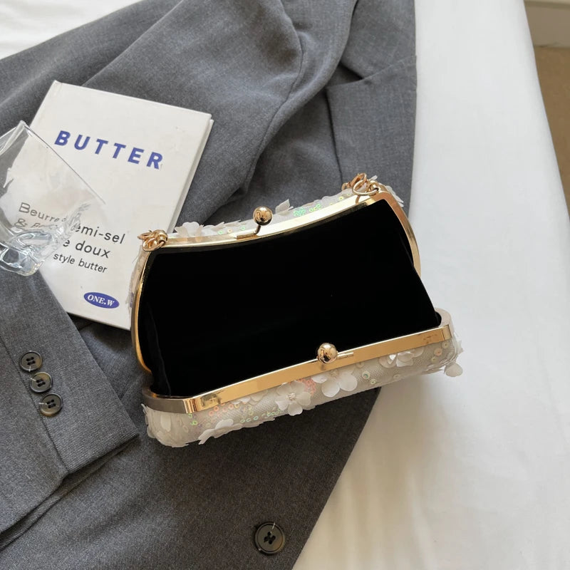 LEFTSIDE Chinese Style Small Cloth Shoulder Bags for Women 2024 Luxury Fashion Handbags Quality Chain Evening Crossbody Bag