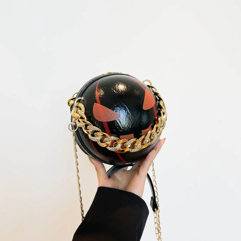 Thick Chain Handbag Clutch Bag 2024 New Halloween Handbag Purse Ghost Festival Pumpkin Crossbody Bag Lady Mini Phone Bag
