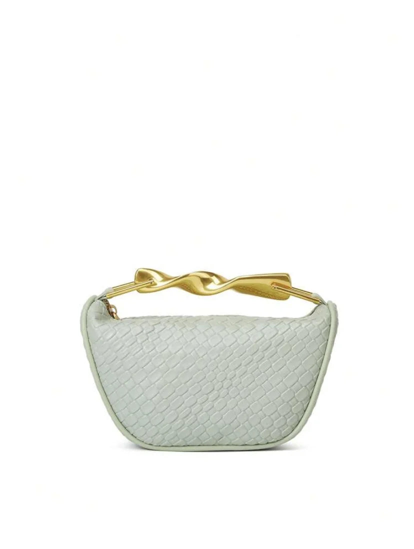 Summer Half-Moon Beach Straw Shoulder Bags Women's Straw Bucket Bag Purse Woven Straw Handbags Casual Tote Crossbody Bag