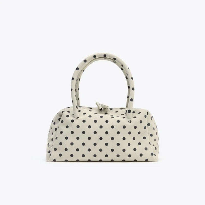 WOMEN'S POLKA DOT PRINTED BOWLING BAG, Women's Fashionable Crossbody Bag, Ladies Luxury Design Polka Dot Pattern Handbags