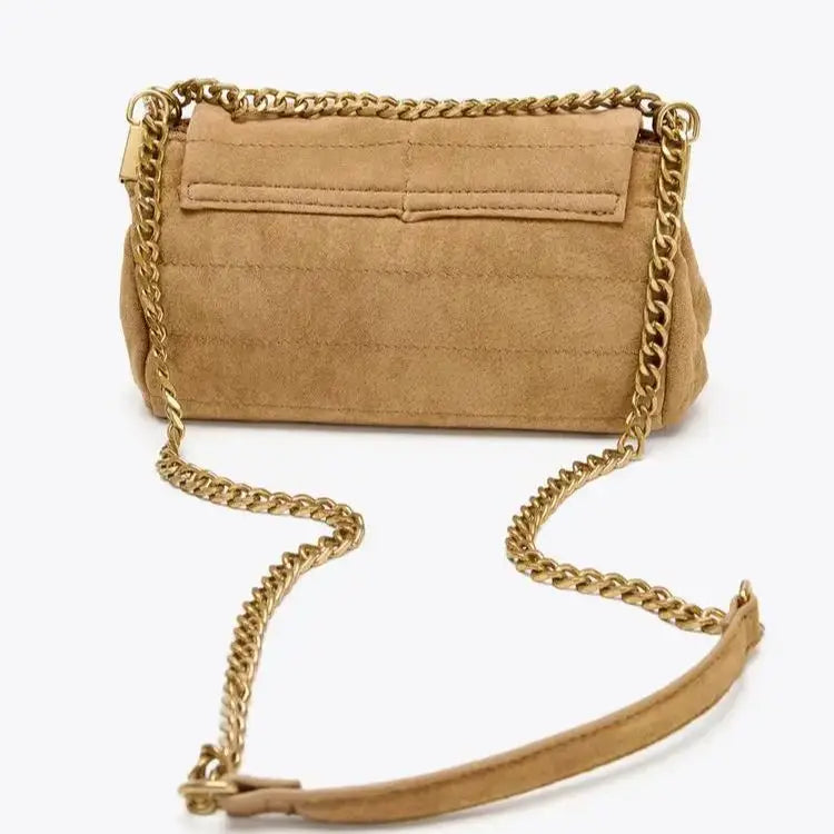 SUEDE SHOULDER BAG, Women's New Fashion Handbags, Luxury Design Top Handle Underarm Bag, Small Baguette Bag with Crossbody Strap