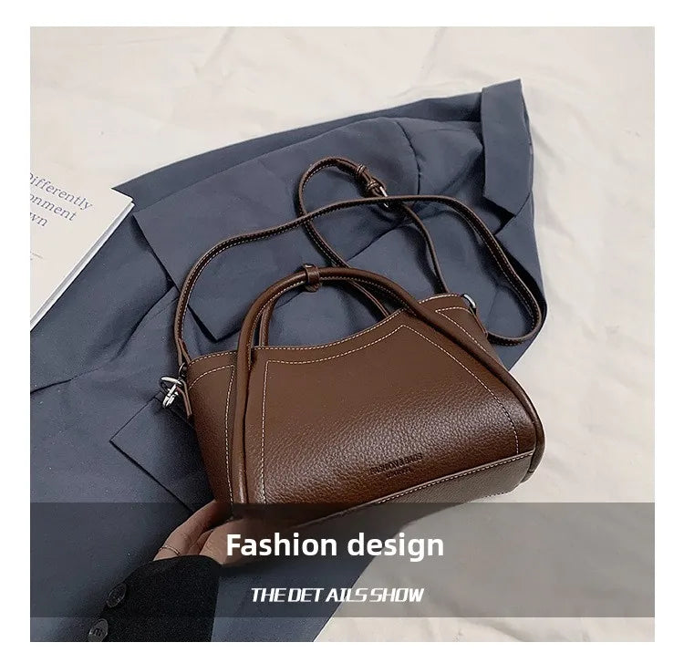 2025 new style large-capacity high-end PU messenger bag for daily commuting, soft leather wing bag for women