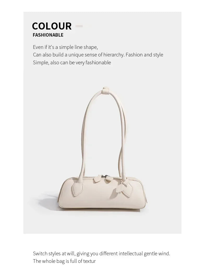 French Designer Sausage Bag Vintage Underarm Bag Genuine Leather Women's Handbag Casual Commuting Versatile Single Shoulder Bags