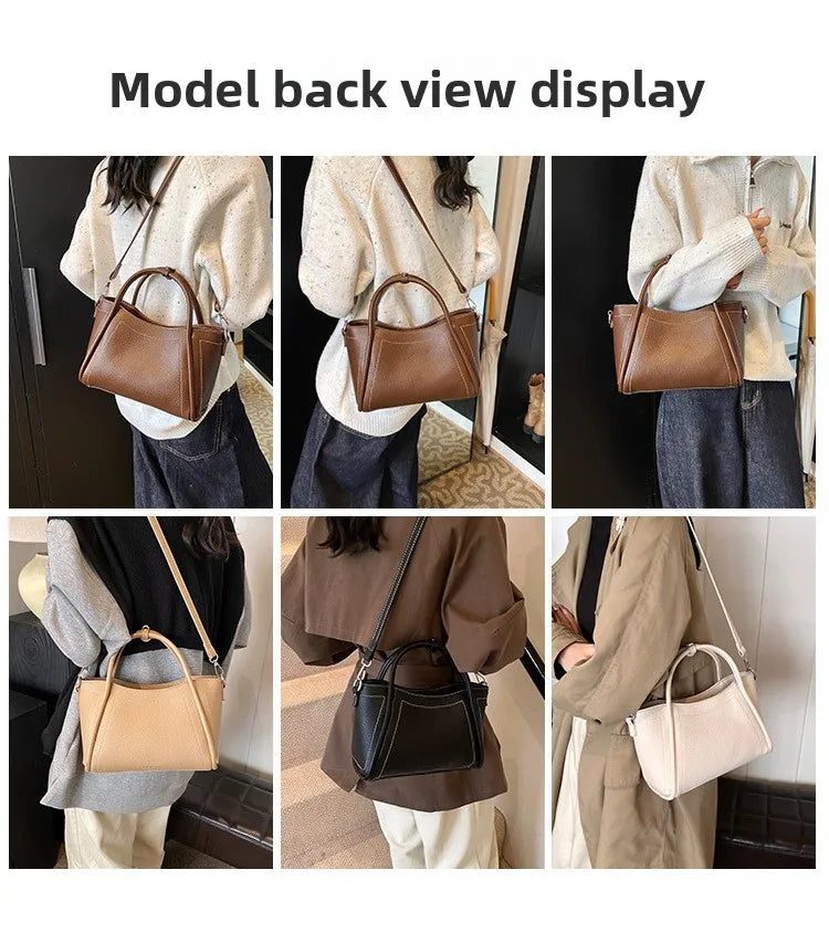 2025 new style large-capacity high-end PU messenger bag for daily commuting, soft leather wing bag for women