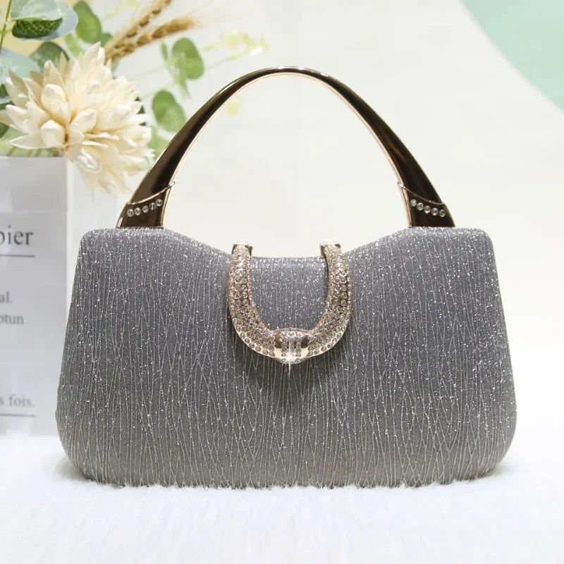 2024 Fashion Trend New Women's Bag High-end Texture Fine Glitter Exquisite Hand-held Evening Bag Fashion Urban Beauty Clutch Bag