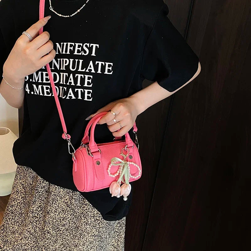 Candy Color Pu Leather Handbag Clutch Bag Fashion bolsa feminina Brand Small Square Bag 2025 New Versatile Mobile Phone Bag Purs