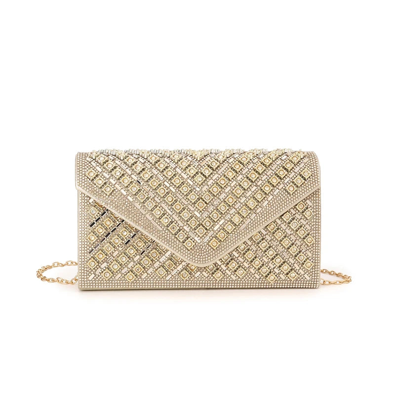 Fshionable Women's Eveningbag Full Diamonda Sparking Luxury Rhinestone Clutch Bag Embellished Sequin Shiny Wedding Banquet Bags