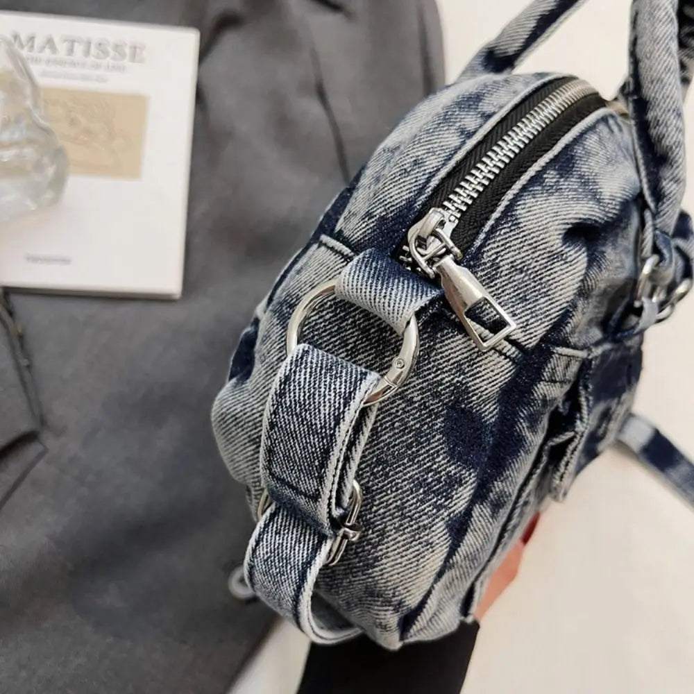 Fashion Handbag Retro Denim Bag Underarm Bag Crossbody Bag Spicy Girl Shoulder Bag Y2K Armpit Bag Washed Jean Bag Shopping