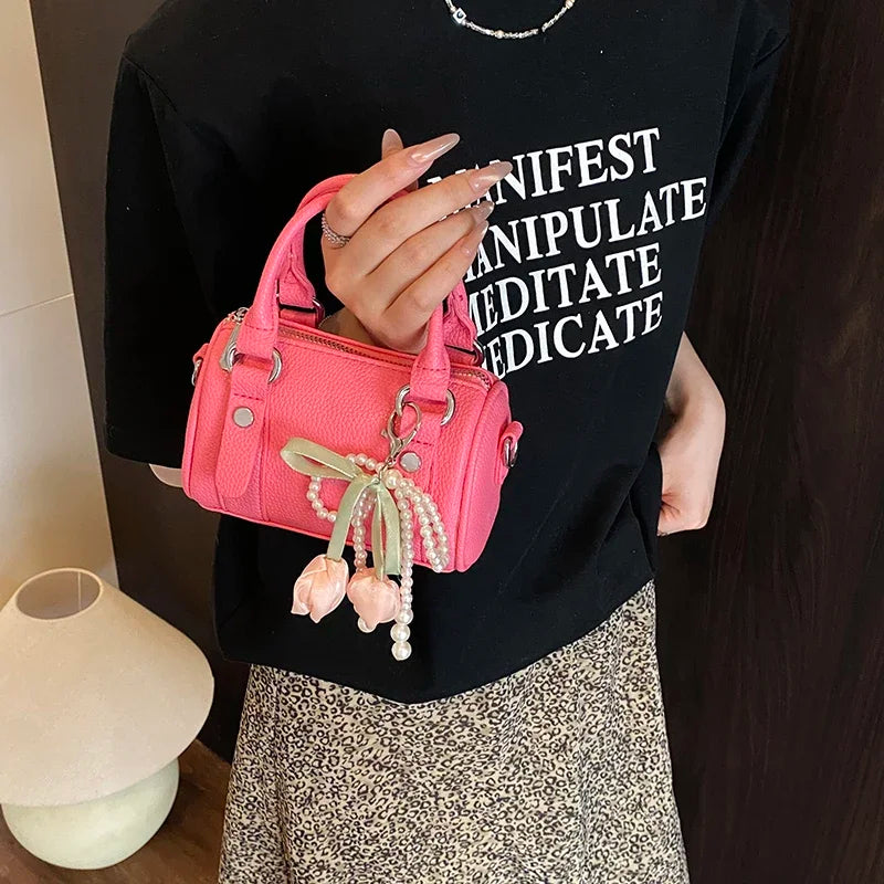 Candy Color Pu Leather Handbag Clutch Bag Fashion bolsa feminina Brand Small Square Bag 2025 New Versatile Mobile Phone Bag Purs