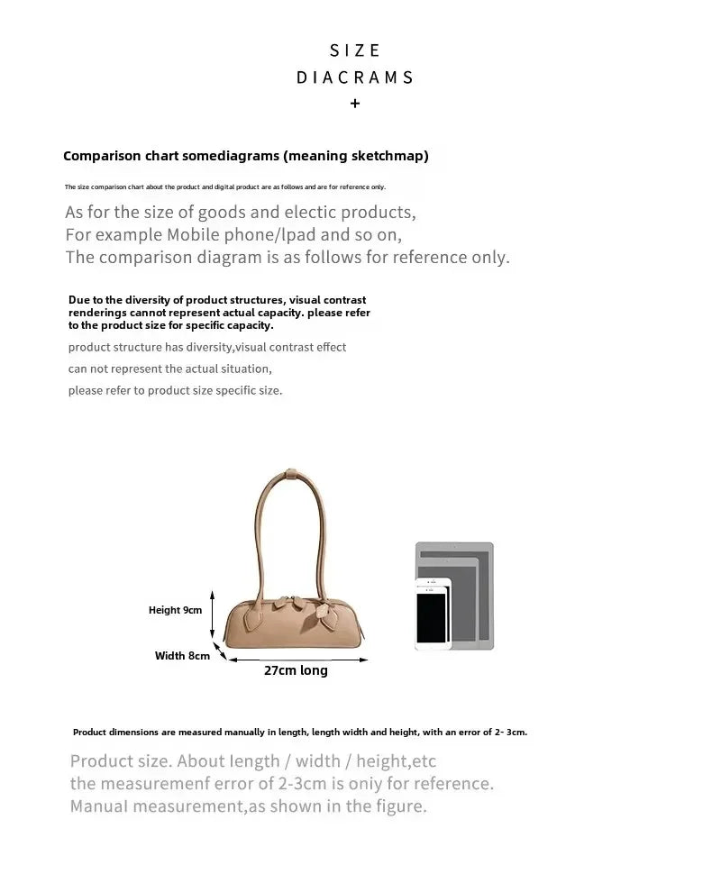 French Designer Sausage Bag Vintage Underarm Bag Genuine Leather Women's Handbag Casual Commuting Versatile Single Shoulder Bags