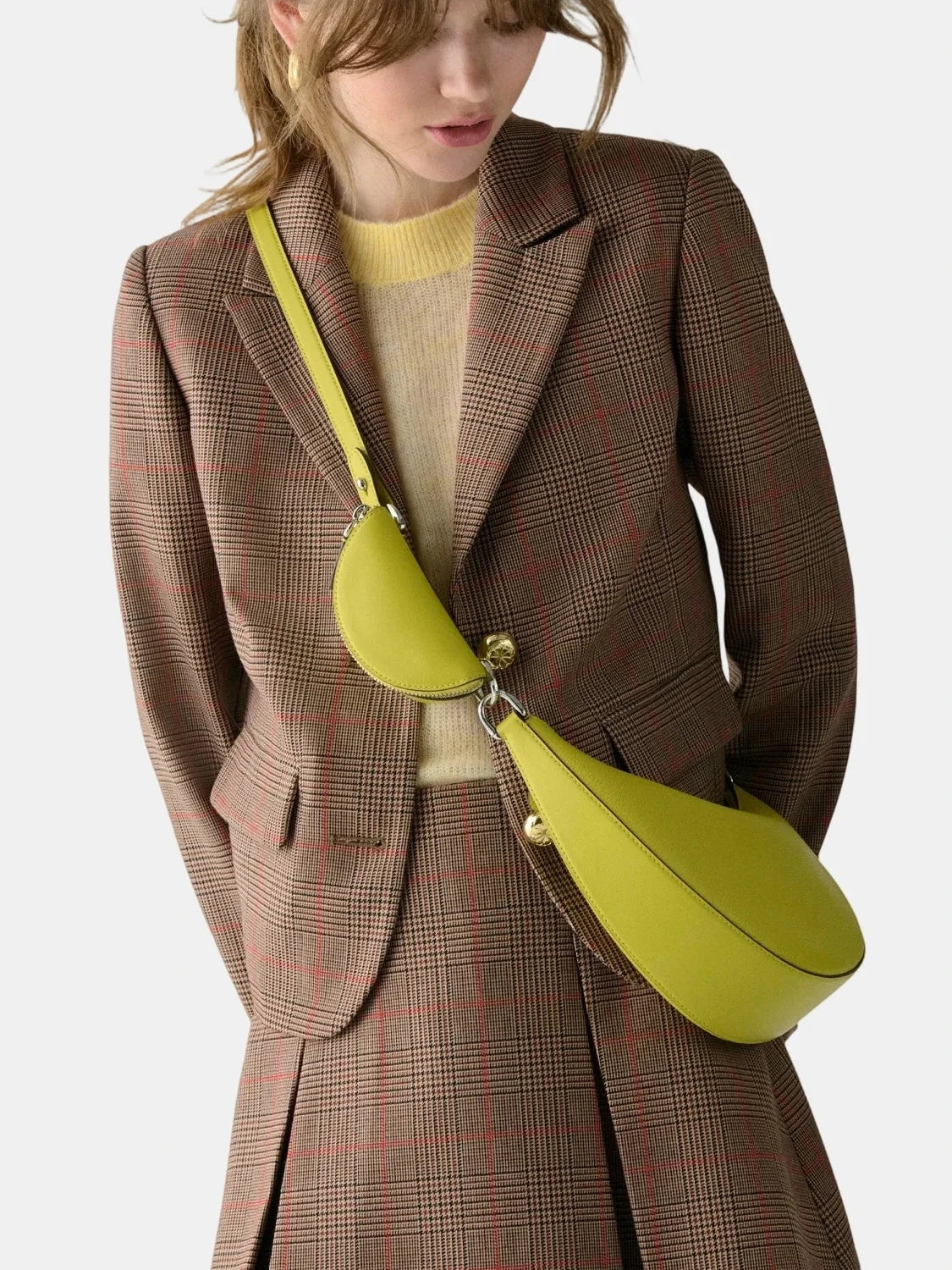 Women's Duo Bag with Crossbody Strap, New Luxury Designer Handbag with Mini Purses, Dumpling Crescent Armpit Bag for Women