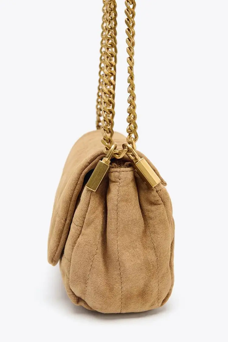 SUEDE SHOULDER BAG, Women's New Fashion Handbags, Luxury Design Top Handle Underarm Bag, Small Baguette Bag with Crossbody Strap