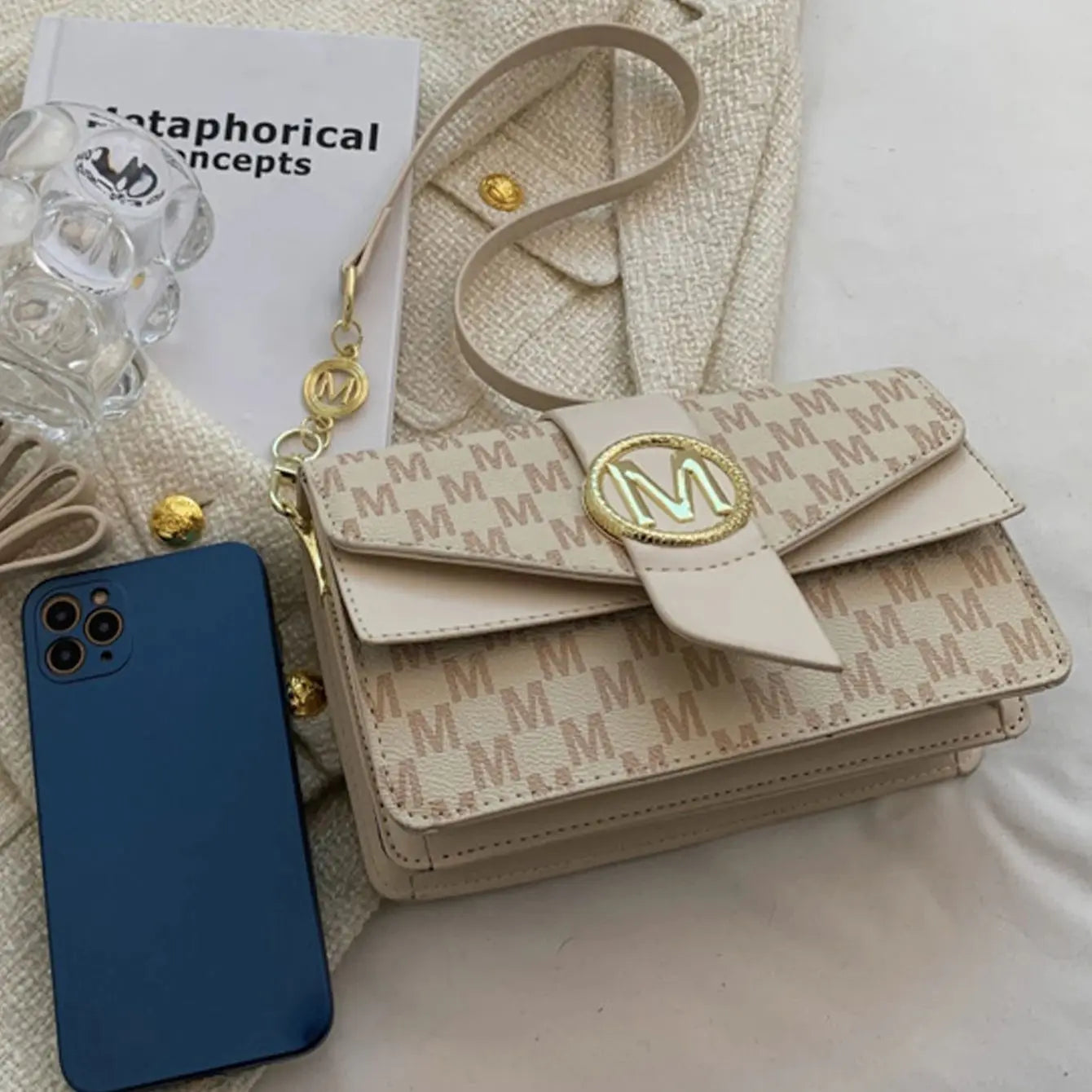 Lingge bag, chain bag, single shoulder bag, diagonal cross style crossbody bag for women