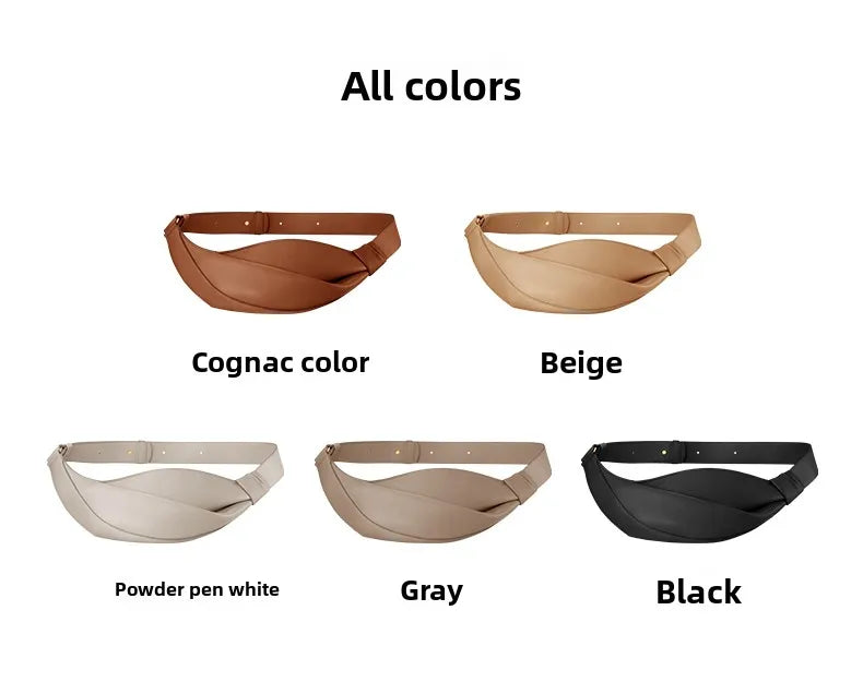 New large capacity pillow shaped personalized niche travel smooth cowhide crossbody bag