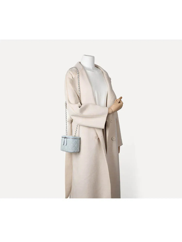 Denim Female Retro Unisex Mini Diamond Jean Check Chain Small Square Crossbody Bags Handbags Letter Shoulder Shopper Purse