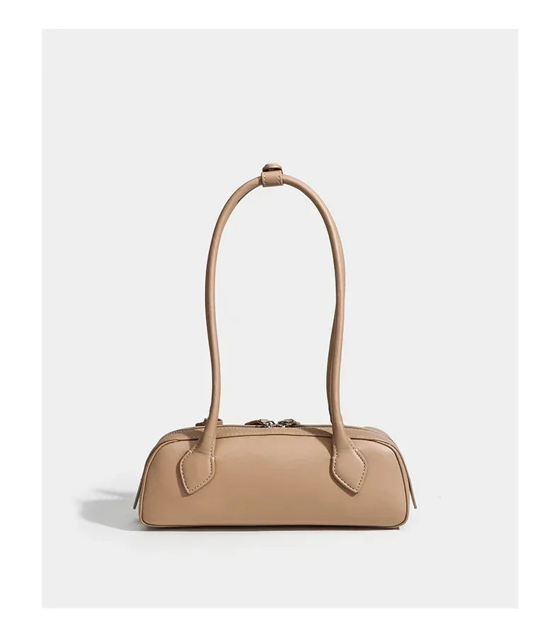 French Designer Sausage Bag Vintage Underarm Bag Genuine Leather Women's Handbag Casual Commuting Versatile Single Shoulder Bags