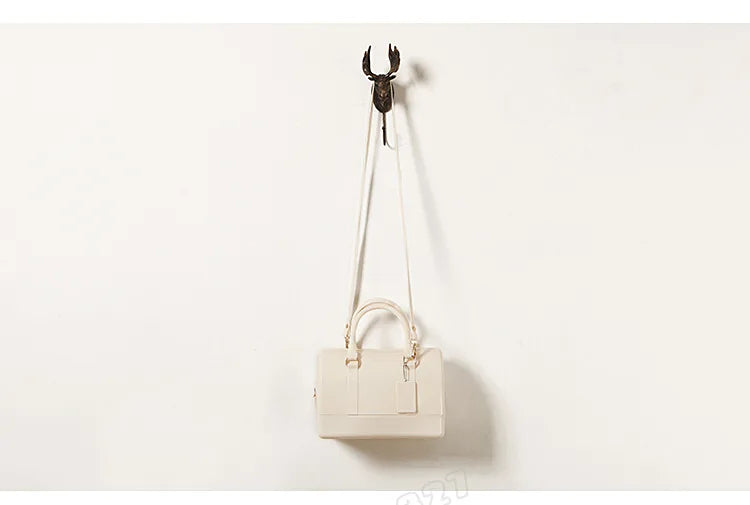 2024 Women Transparent Boston Handbag Candy Color Fashion Girls Jelly PVC Simple Waterproof Silicone Pillow Big Crossbody Bag